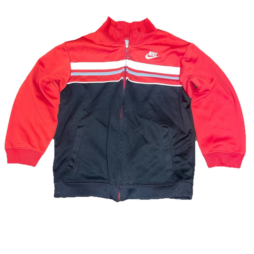 Nike Sportswear Youth Size 7 Black Red Full Zip Track Jacket